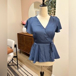 Loft Satin Wrap Top XSP